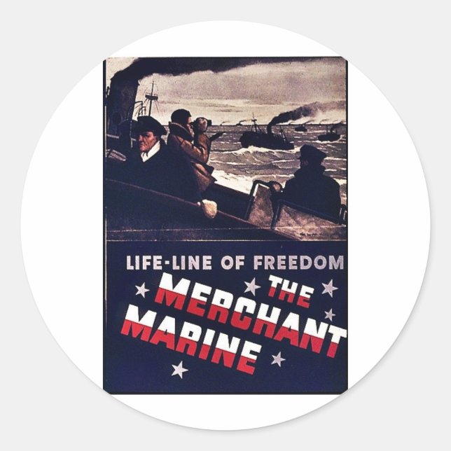 Pegatina Redonda La marina mercante (Anverso)