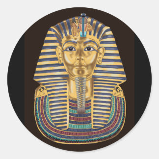 Pegatina Redonda La máscara de oro de Tutankhamon