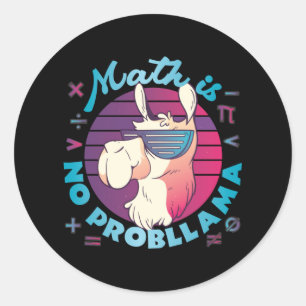 Pegatina Redonda La matemática no es probLlama