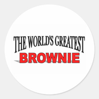 Pegatina Redonda La mayor Brownie del mundo