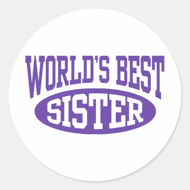 Pegatina Redonda La mejor hermana del mundo (Anverso)
