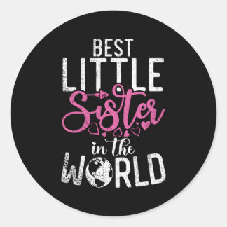 Pegatina Redonda La Mejor Hermana Pequeña Del Mundo