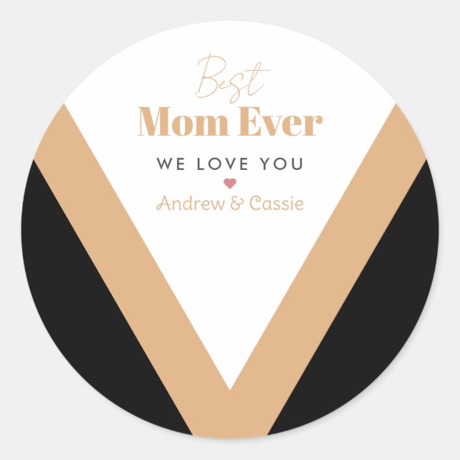 Pegatina Redonda La mejor madre de todos los tiempos (Anverso)