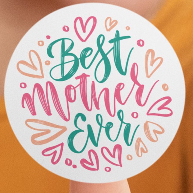 Pegatina Redonda La mejor madre del mundo (Subido por el creador)