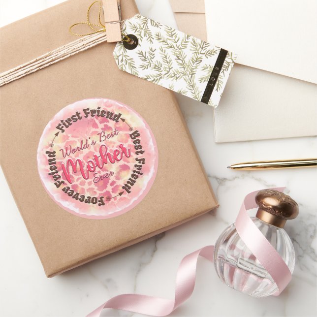 Pegatina Redonda La mejor madre del mundo (Regalar)