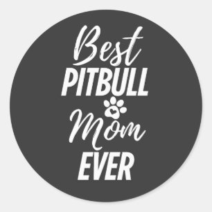 Pegatina Redonda La mejor madre del perro de Pitbull