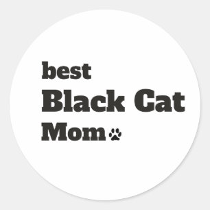 Pegatina Redonda La Mejor Mamá de Gato Negro del Mundo Sticker – Am