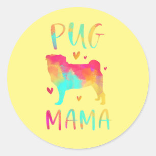 Pegatina Redonda La mejor mamá de Pug