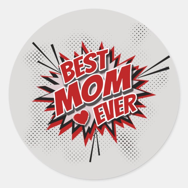 Pegatina Redonda La mejor mamá de todos los tiempos (Anverso)