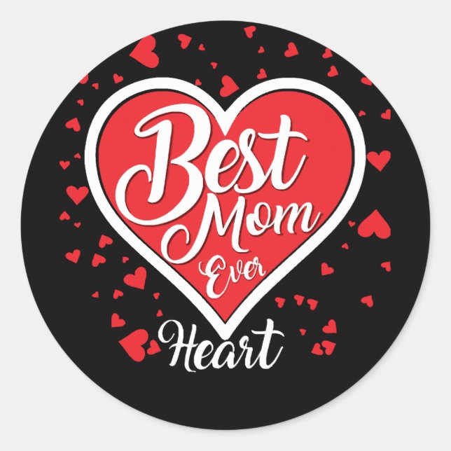 Pegatina Redonda La mejor mamá de todos los tiempos (Anverso)