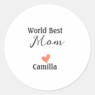 Pegatina Redonda la mejor mamá del mundo feliz día de la madre abue