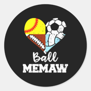 Pegatina Redonda La Memaw Divertida Futbol Futbol Sala Voleibol Jug