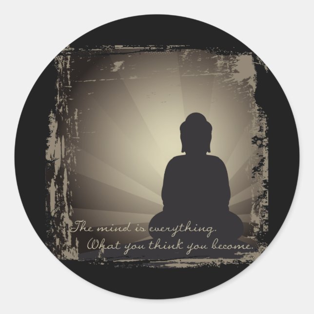 Pegatina Redonda La Mente Buda Es Todo (Anverso)