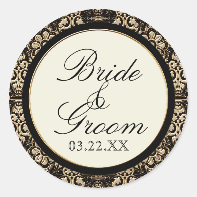 Pegatina Redonda La mirada del oro, ata el estilo barroco de (Anverso)