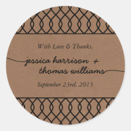 Pegatina Redonda La moderna y caprichosa colección de Bodas Kraft