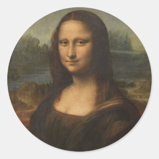 Pegatina Redonda La Mona Lisa de Leonardo da Vinci