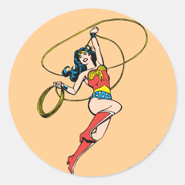Pegatina Redonda La mujer maravilla Lasso de la verdad (Anverso)