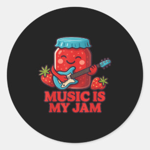 Pegatina Redonda La música es mi arte de maestría musical retro cha