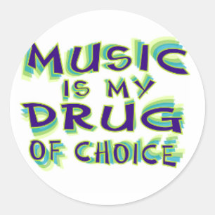 Pegatina Redonda La música es mi droga de elección