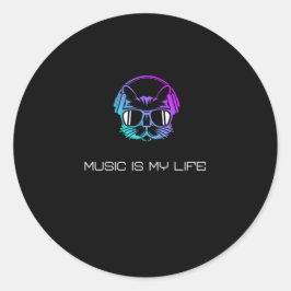 Pegatina Redonda La música es mi vida