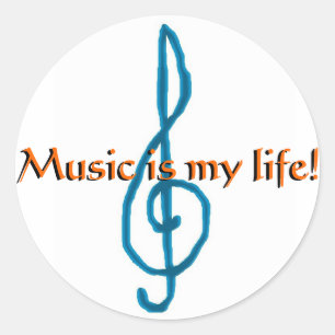 Pegatina Redonda ¡La música es mi vida!