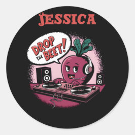 Pegatina Redonda La Música Graciosa Deja A La Avena