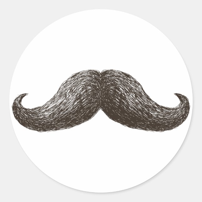 Pegatina Redonda La Mustache (ligero) (Anverso)
