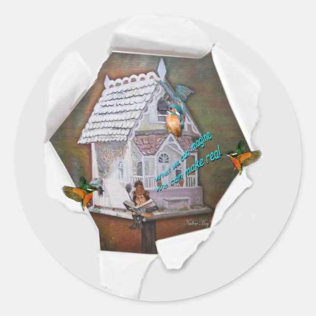 Pegatina Redonda La narradora de Leprechaun T-Shirt (Anverso)