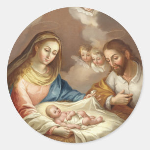 Pegatina Redonda La natividad