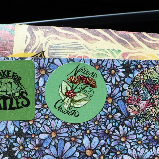 Pegatina Redonda La naturaleza es mi iglesia Pagan Green Witch Drui (Subido por el creador)