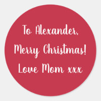 La Navidad de los zancos rojos de mamá de la etiqu