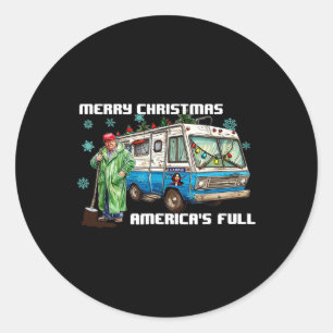 Pegatina Redonda La navidad de Trump 2024 llena los Estados Unidos