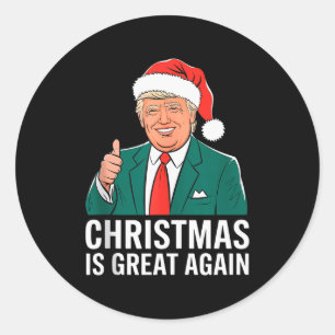Pegatina Redonda La Navidad es genial de nuevo - Humor festivo de s