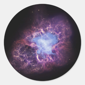 Pegatina Redonda La nebulosa del cangrejo