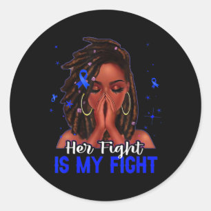 Pegatina Redonda La negra del cabello de Loc es mi lucha