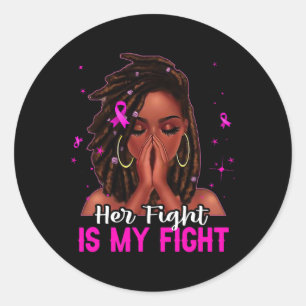 Pegatina Redonda La negra del cabello de Loc es mi lucha