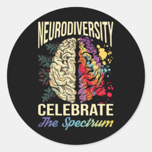 Pegatina Redonda La Neurodiversidad Celebra El Autismo Espectro Com