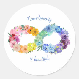 Pegatina Redonda La neurodiversidad es bella