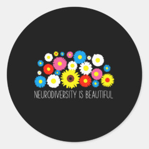 Pegatina Redonda La neurodiversidad es bella conciencia del autismo