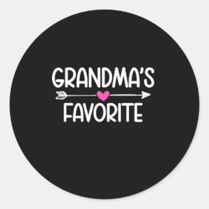 Pegatina Redonda La nieta favorita de la abuela Humor Divertido Fam