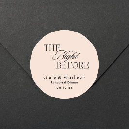 Pegatina Redonda La noche anterior al ensayo de la cena Rubor Favor