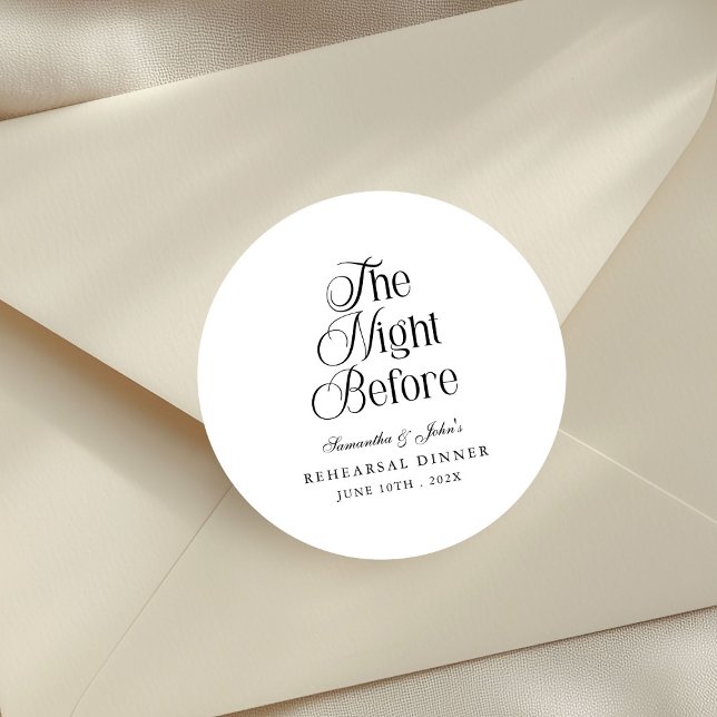 Pegatina Redonda La Noche Antes de la Cena de Ensayo Moderna y Eleg (Subido por el creador)