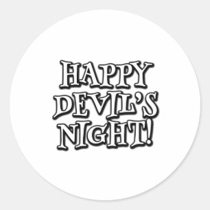 Pegatina Redonda La noche del diablo feliz