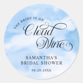 Pegatina Redonda La Novia Está En El Séptimo Cielo Bienvenida a la 