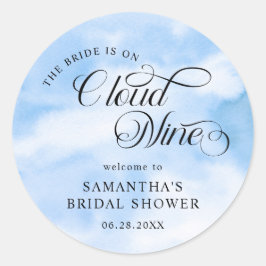 Pegatina Redonda La Novia Está En El Séptimo Cielo Bienvenida a la 