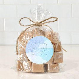 Pegatina Redonda La novia está en la novena nube de la ducha de reg