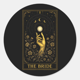 Pegatina Redonda La Novia - Tarot de Boda Gótico y Brujo