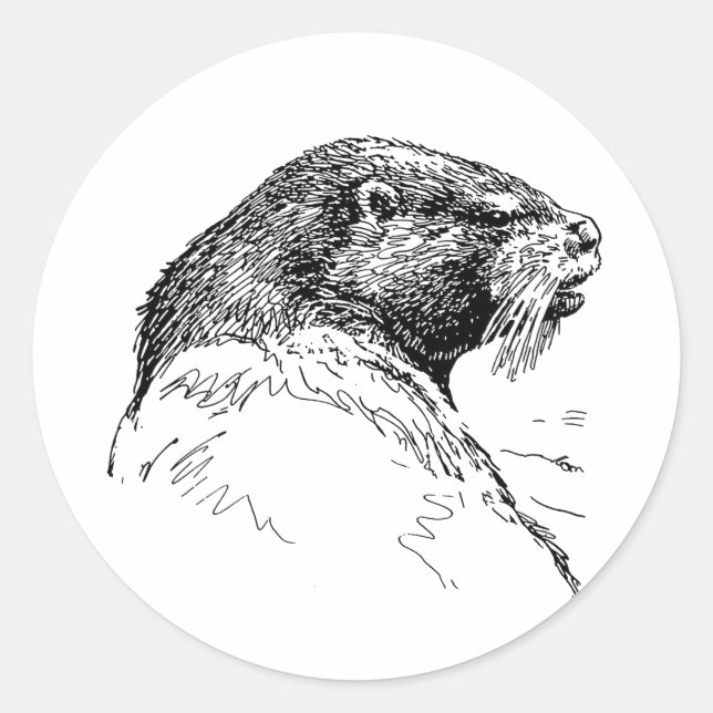 PEGATINA REDONDA LA NUTRIA (Anverso)