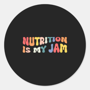 Pegatina Redonda La nutrición es mi pasión divertida cita para Rdn