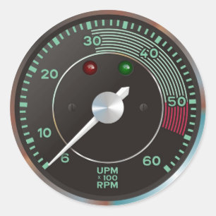 Pegatina Redonda La obra clásica 356 rev al revés, coche de